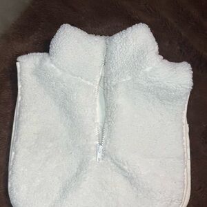 H&M Crop White Sherpa Vest